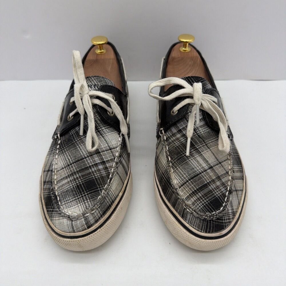 Sperry Top-Sider Womens Black/Gray Lace Up Boat Shoes Size 11M